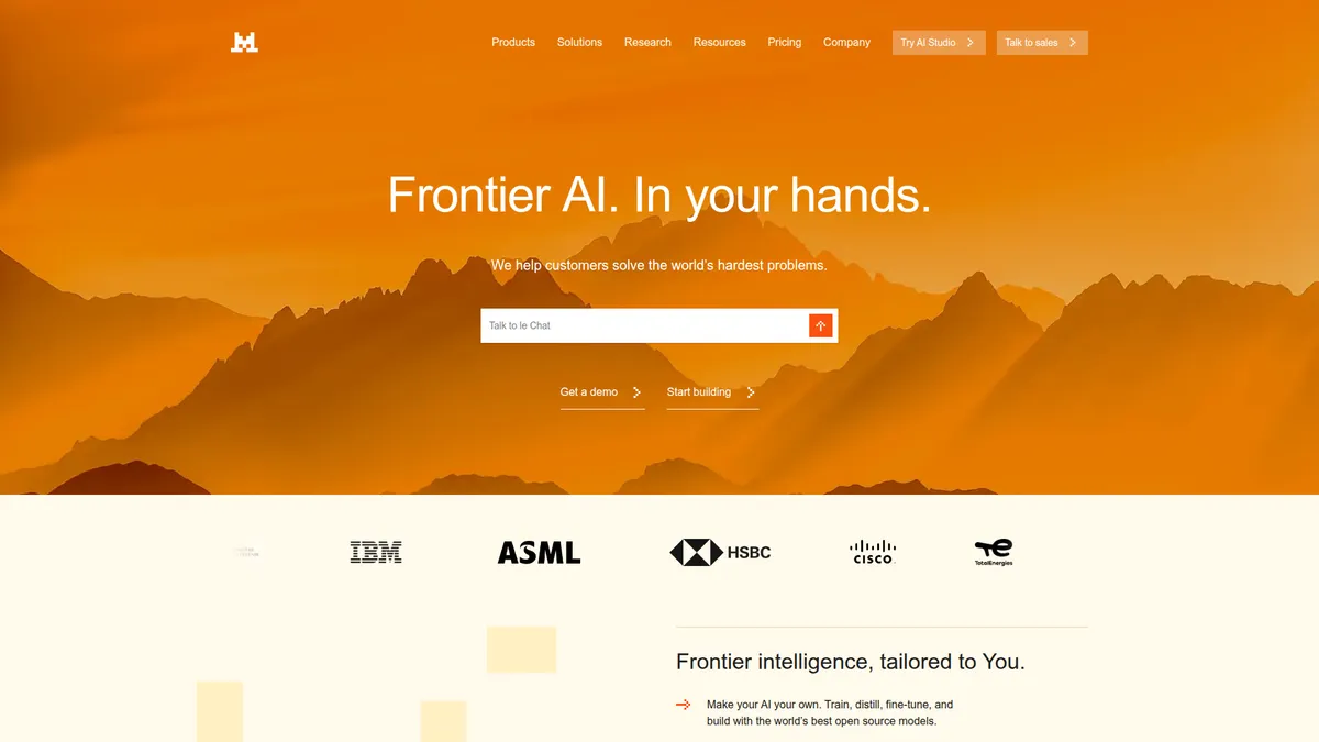 Mistral AI kuvakaappaus